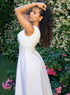 Off White Buttoned Down Cotton Dress