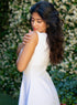 Off White Buttoned Down Cotton Dress