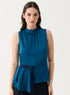 Sleeveless D-Ring Belt Teal-Blue Top