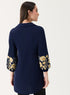 Embroidered Chiffon Collared Sleeve Torso Top