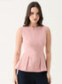 Front Open Sleeveless Top - Pink