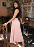 Satin A-Line Skirt - Pink