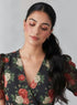 Green Floral Half Sleeve Peplum Top