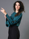 Chiffon Bow Dark Green Top