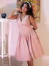 Dark Pink Open Lapel Collared Dress