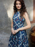 Sleeveless Three Tiered Blue Dress