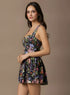 Floral Printed Back Cross Detail Dress