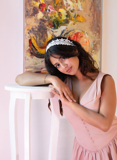 Dark Pink Open Lapel Collared Dress