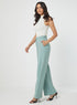 Light-Green Waist Tab Detailed Formal Pant