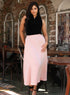 Satin A-Line Skirt - Pink