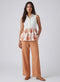 Halter Neck Block Printed Peplum Top