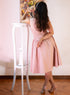 Dark Pink Open Lapel Collared Dress