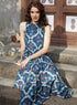 Sleeveless Three Tiered Blue Dress