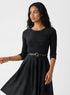 Scoop Neck Gingham Skater Dress