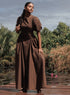 Brown Princess Line Cotton Dress