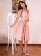 Dark Pink Open Lapel Collared Dress