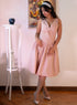 Dark Pink Open Lapel Collared Dress