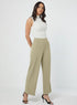 Khaki Green Waist Tab Detailed Formal Pant
