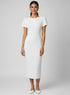 Off White Short Sleeve Bodycon Dress