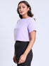 Short Sleeve Satin Chiffon Lavender Top