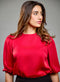 Volume Sleeve Solid Maroon Top