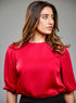 Volume Sleeve Solid Maroon Top