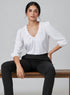 Off White Puff Sleeve Chiffon Top