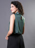 Twisted Neck Sleeveless Top - Green