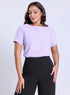 Short Sleeve Satin Chiffon Lavender Top