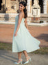 Deep V Neck Cotton Midi Dress Mint