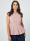 Sleeveless Peplum Pink Top