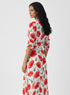 Vneck Tulip Printed Chiffon Maxi Dress