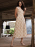 Printed Mock Button Extended Sleeve Dress