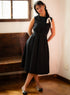 Pleated Sleeveless Straight Cut Dress