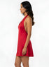 Halter Neck Satin Bow Tie Dress