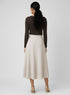 Beige Petite Ponte Stretch Midi Skirt