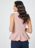 Sleeveless Peplum Pink Top