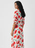 Vneck Tulip Printed Chiffon Maxi Dress