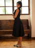 Pleated Sleeveless Straight Cut Dress