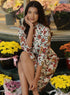 Printed Waist Tie Chiffon Dress
