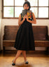 Pleated Sleeveless Straight Cut Dress