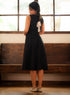 Pleated Sleeveless Straight Cut Dress
