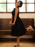 Pleated Sleeveless Straight Cut Dress