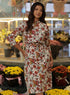 Printed Waist Tie Chiffon Dress