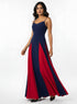 Contrast Panel Deep Sweetheart Blue Dress