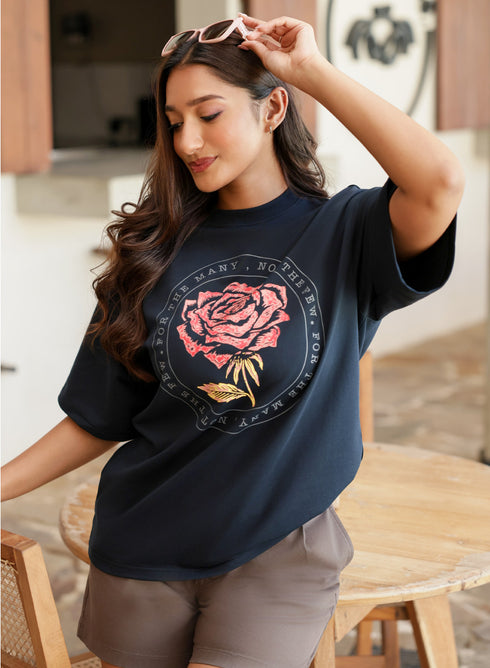 For The Many Rose Printed T-Shirt