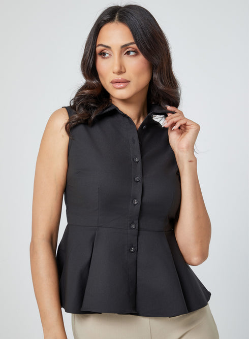 Classic Collar With Pleated Top