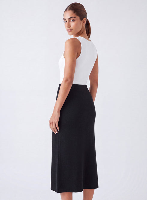 Black Maxi Bodycon Ponte Skirt