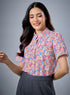 Printed Short Sleeve Chiffon Top