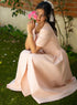 Pink Sleeve Detailed Cotton Dress